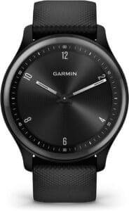 Garmin vívomove Sport - Montre connectée à aiguilles mécaniques et écran tactile - Gray avec bracelet noir - Boîtier 40 mm